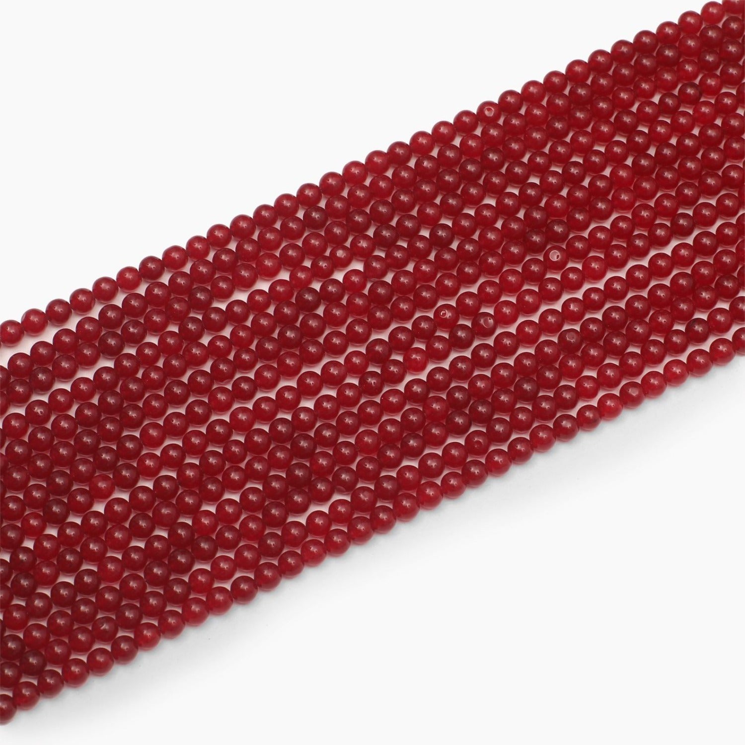 Red Jade Dyed Quartz 5mm Beads- Sold Per Strand