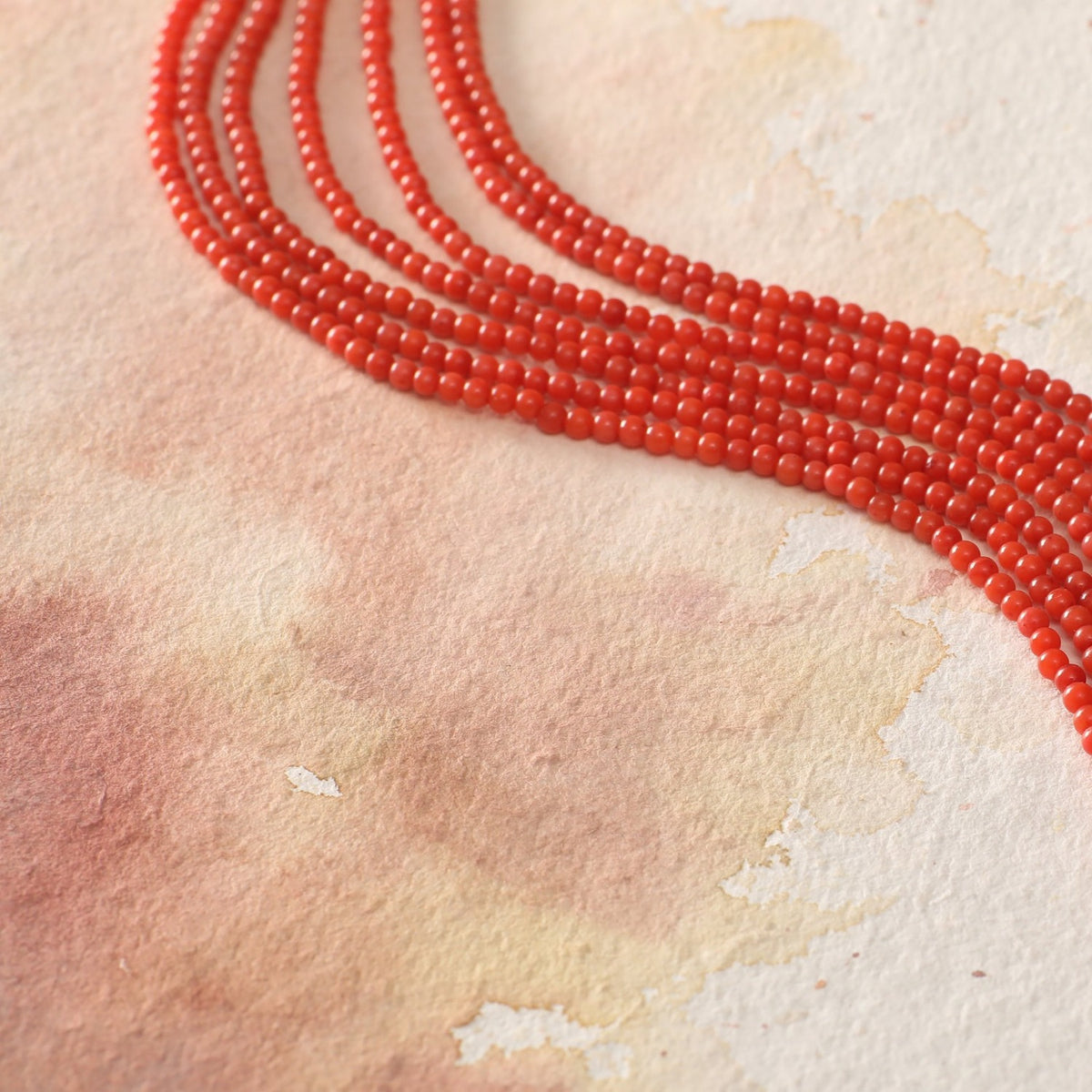 Taiwan Red Coral Semi Precious Gemstone Beads 5mm- Sold Per Strand