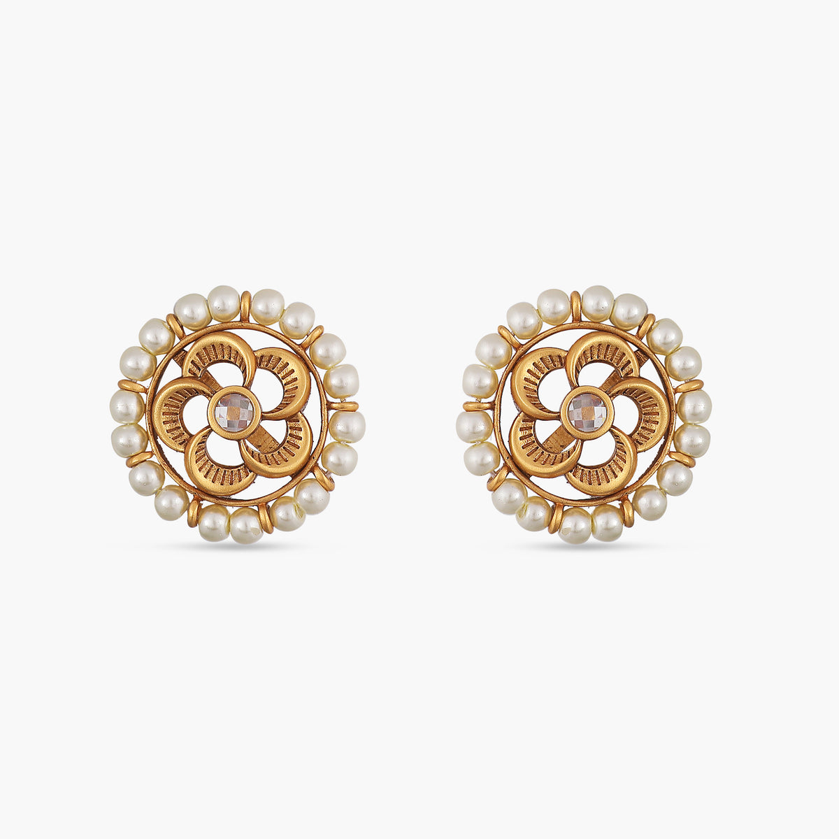 Pearl Floral Antique Earrings 