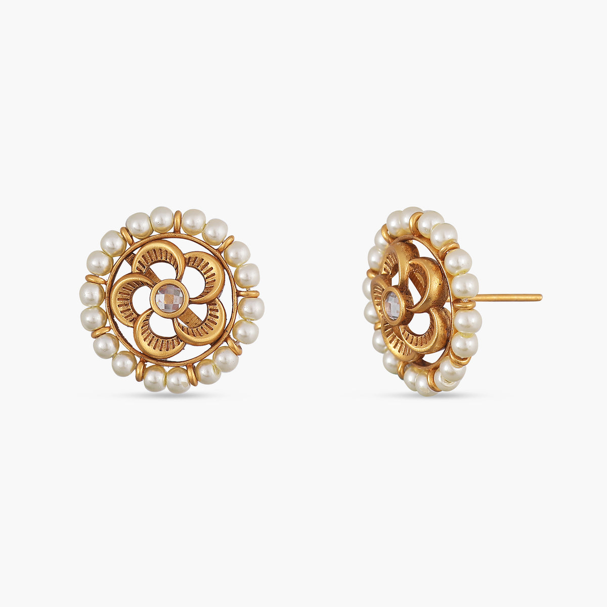 Pearl Floral Antique Earrings 