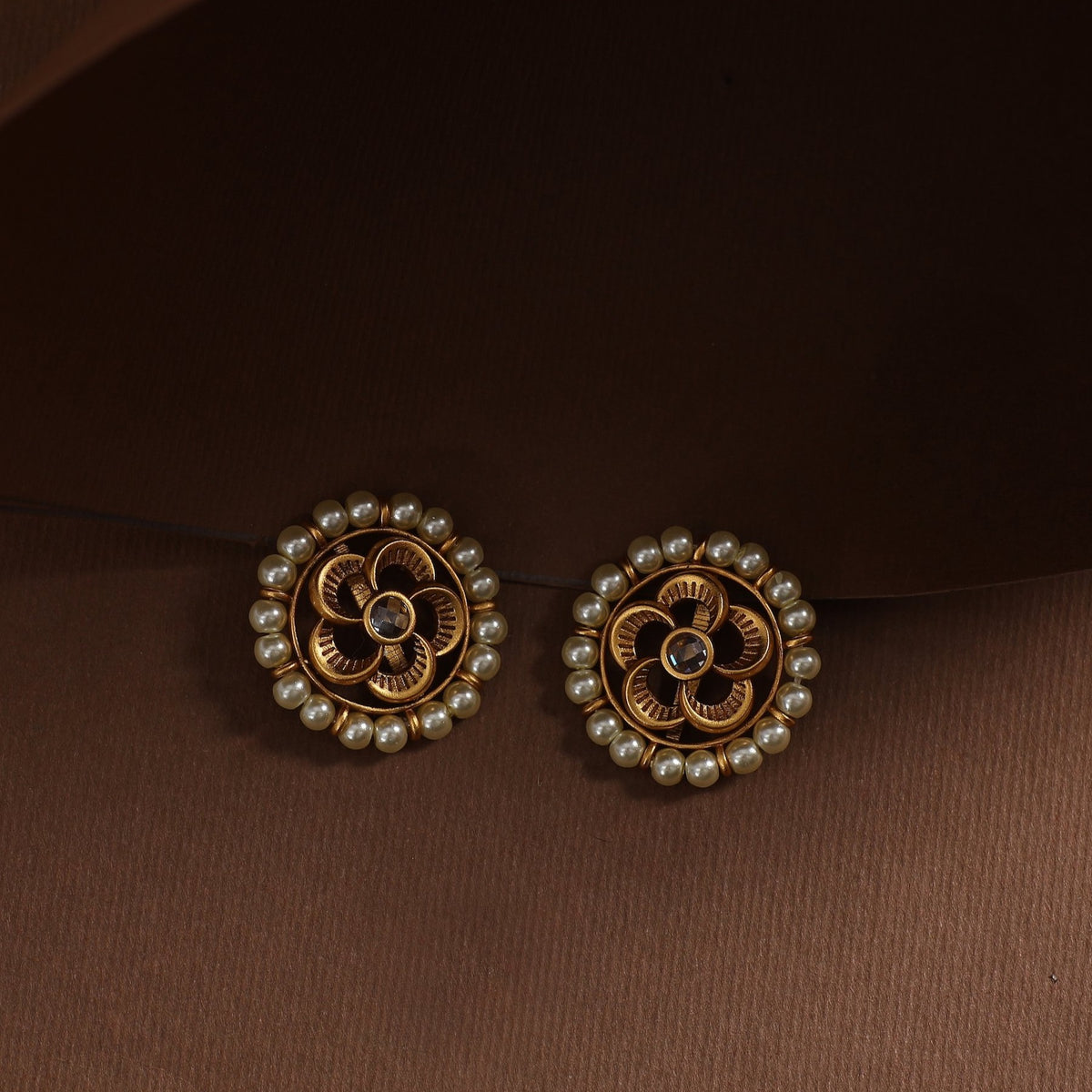 Pearl Floral Antique Earrings 