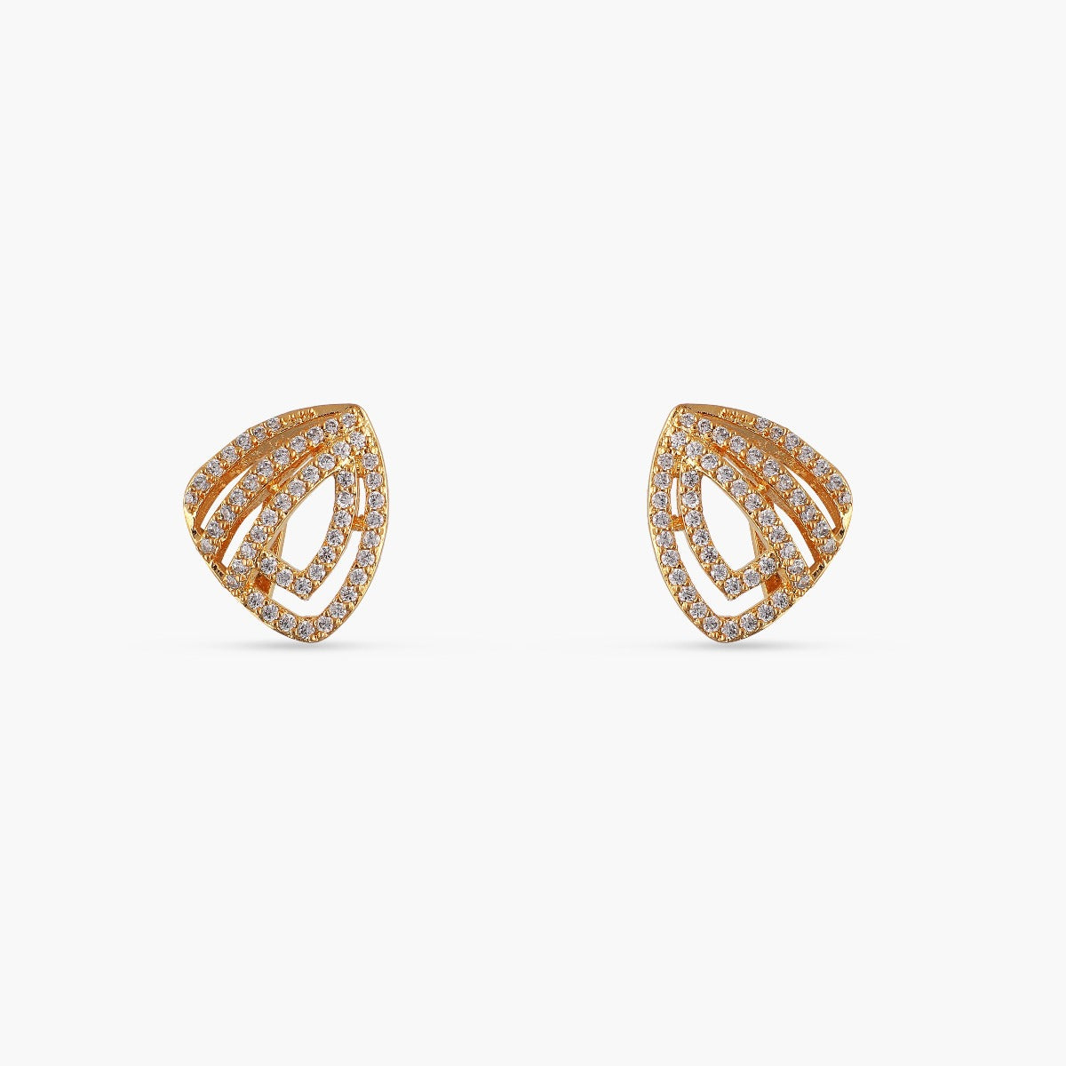Gold Diamond Earrings - Sparkly Bridal Earrings, Gold Vintage Studs – Adina  Stone Jewelry