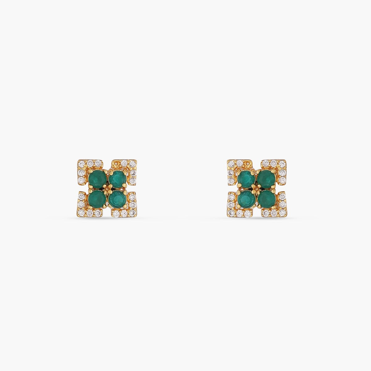 Square Delicate CZ Earring Studs