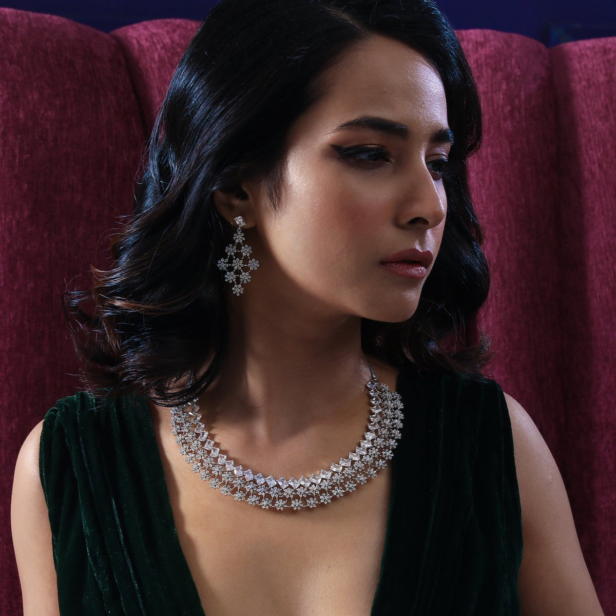 Everly CZ Choker Necklace Set 