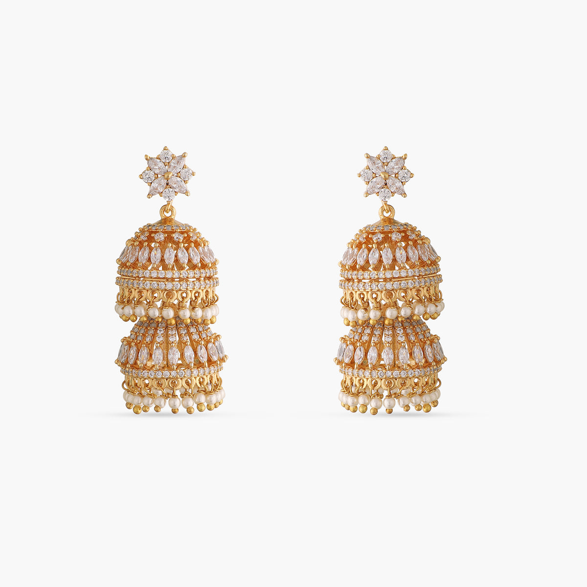 Brilliance Two Layer Jhumka Earrings 