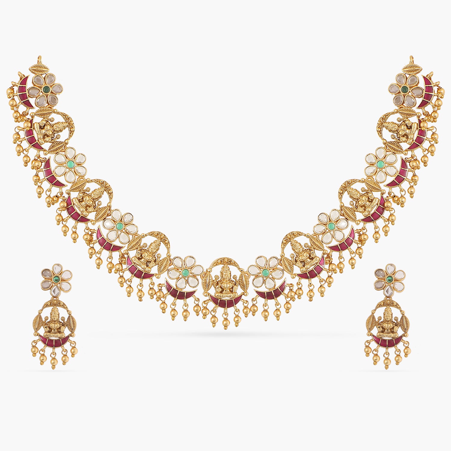 Smita Enamel Antique Necklace Set