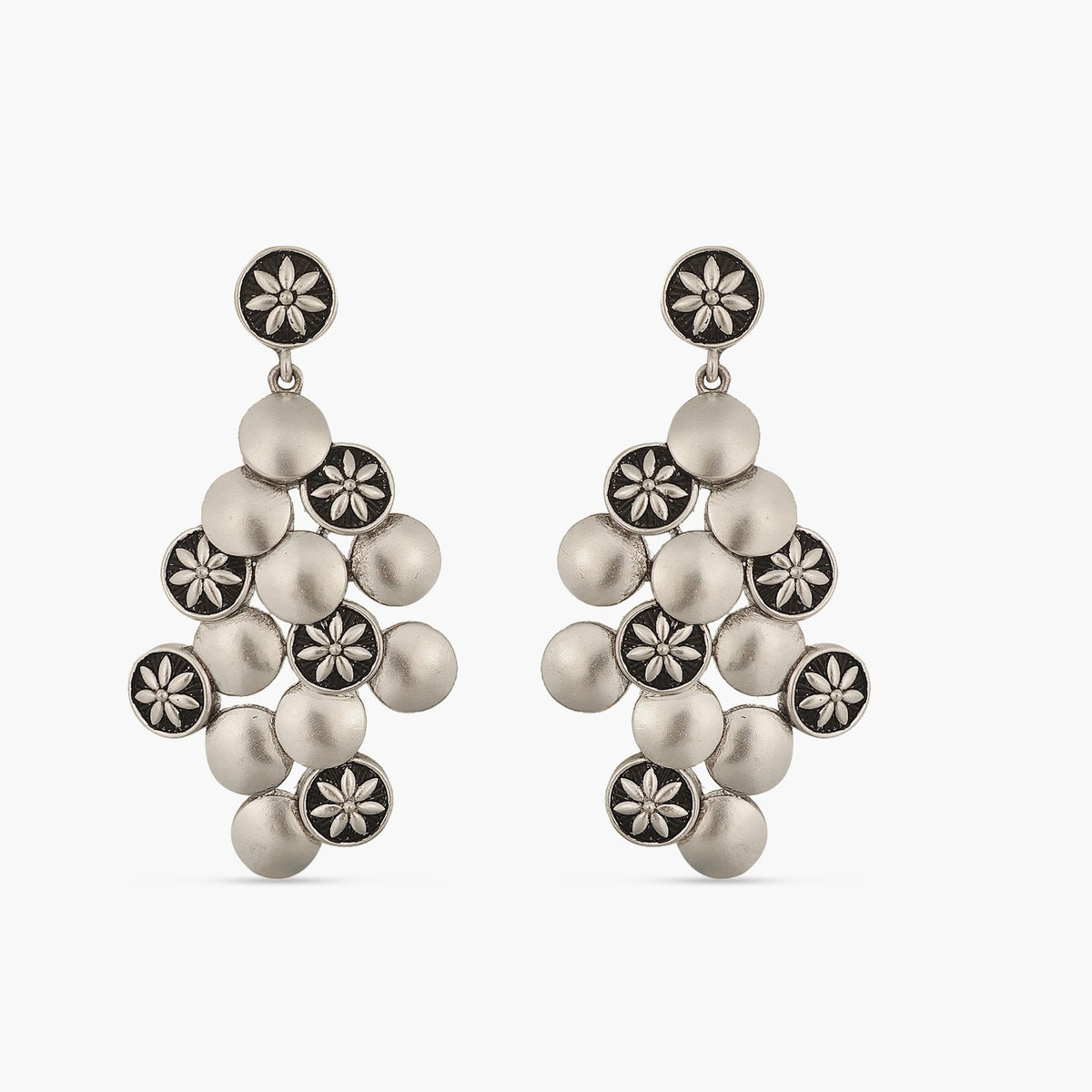 Circles and Florals Earrings 
