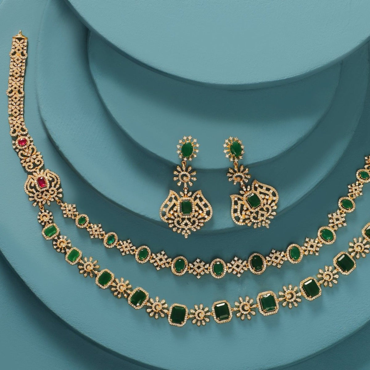 Nabah Nakshatra CZ Long Necklace Set