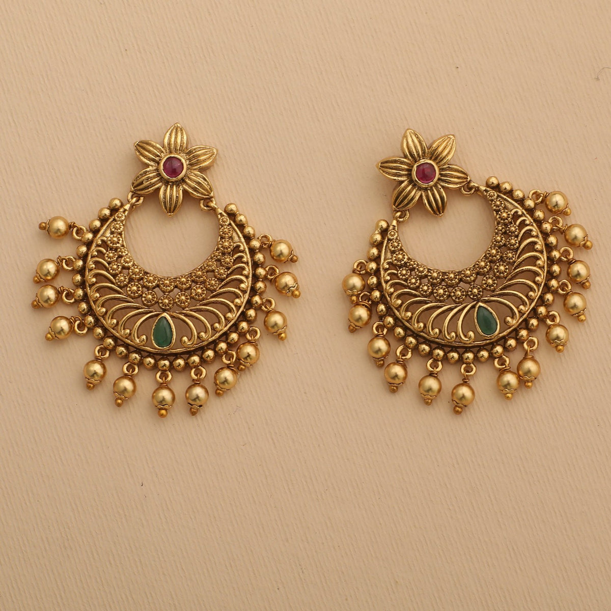 Floryn Antique Chandbali Earrings