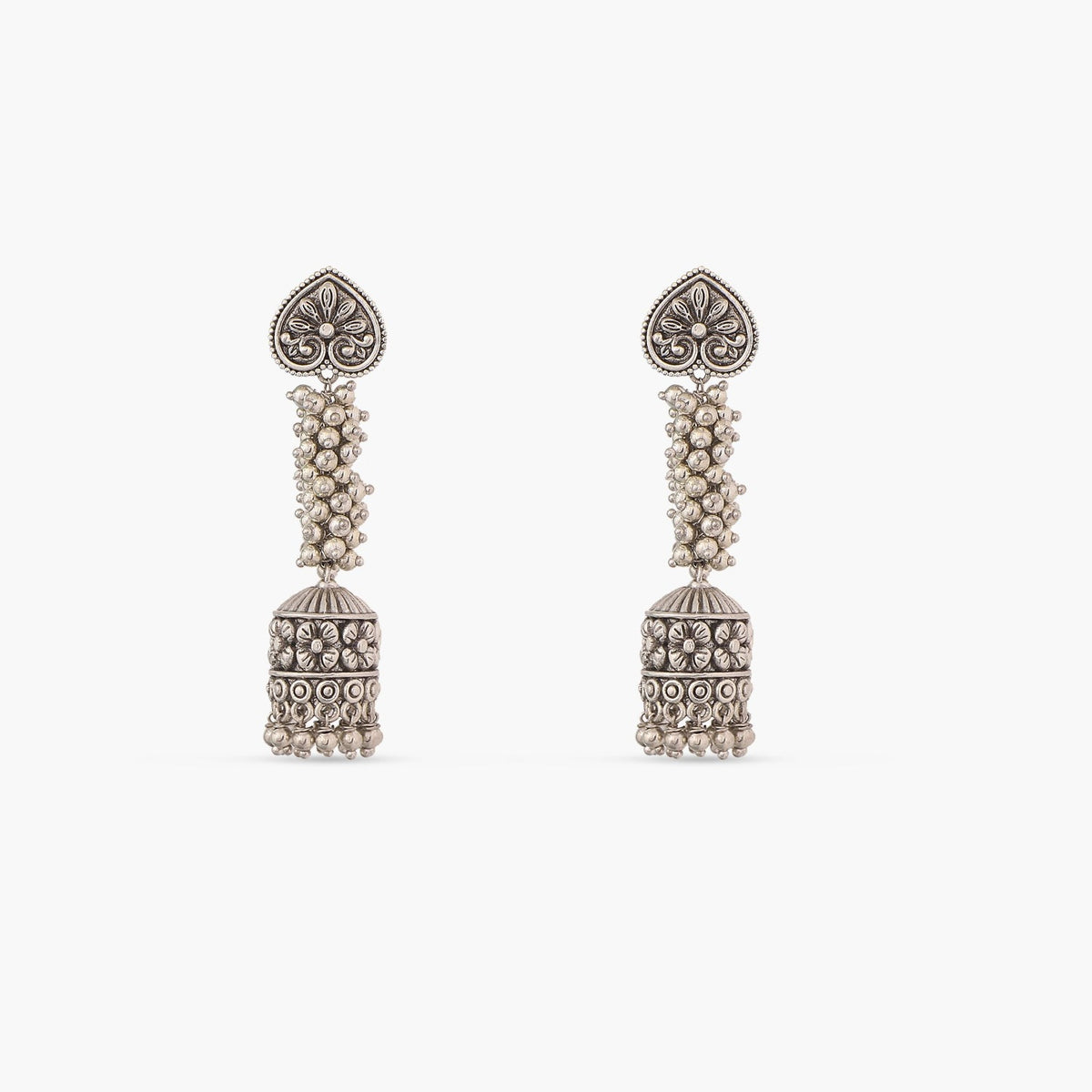 Maati Sparkling Antique Oxidized Drop Earrings