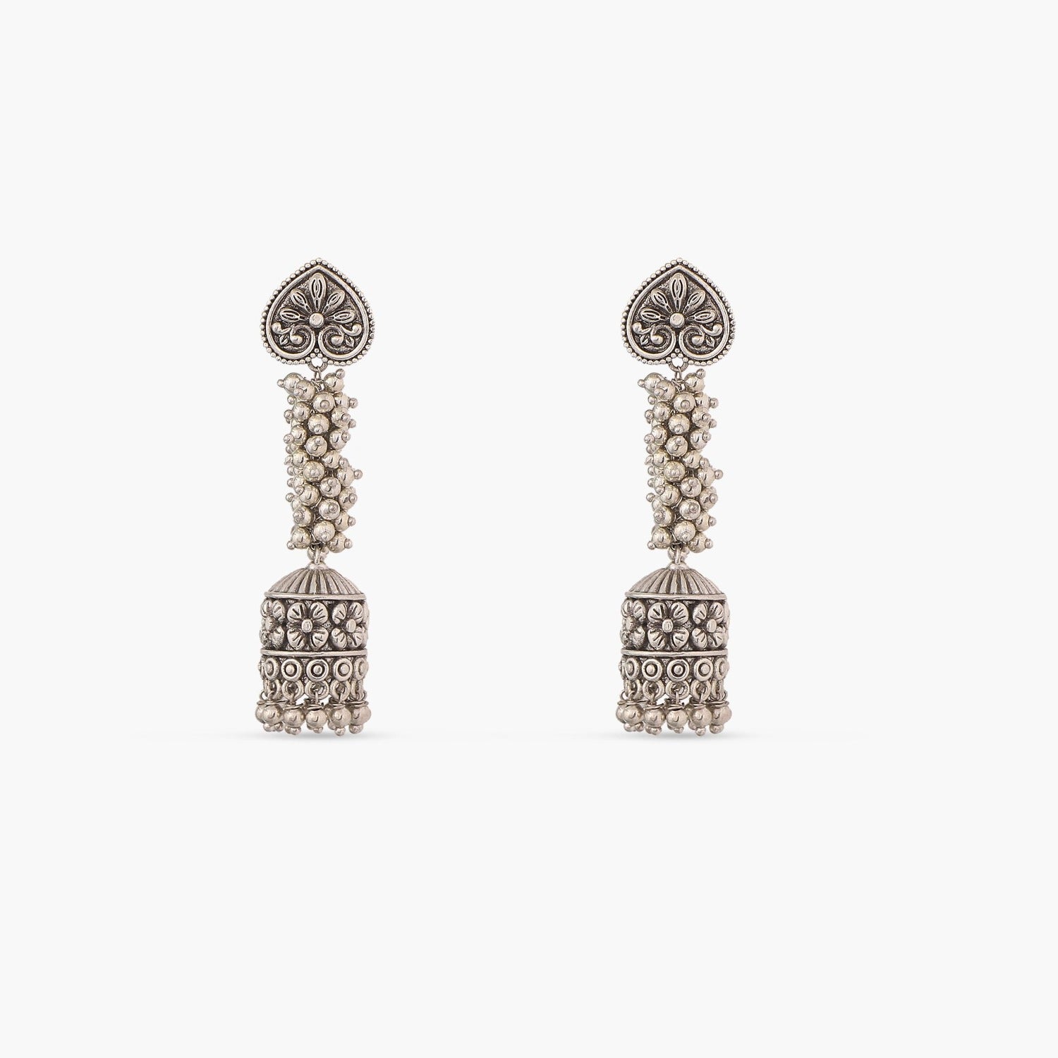 Maati Sparkling Antique Oxidized Drop Earrings