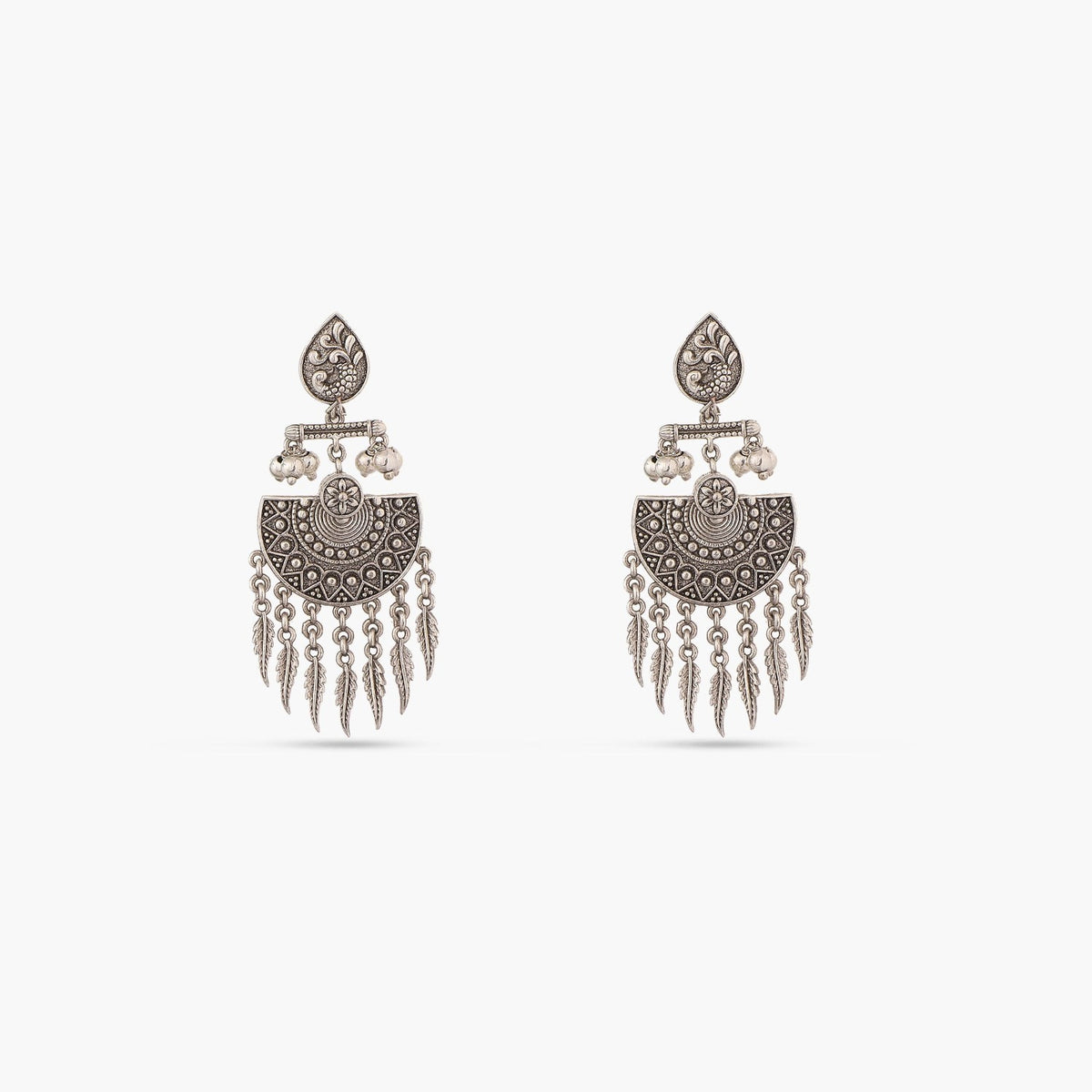 Maati Dream Catcher Antique Oxidized Earrings