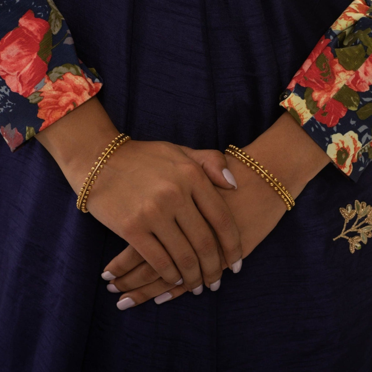 Althaia Gold-Plated Tribal Bangles