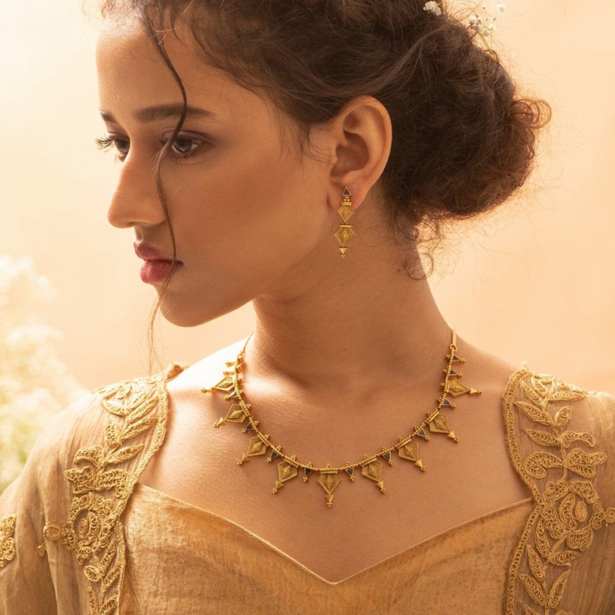 Tove Gold Plated Tribal Necklace Set