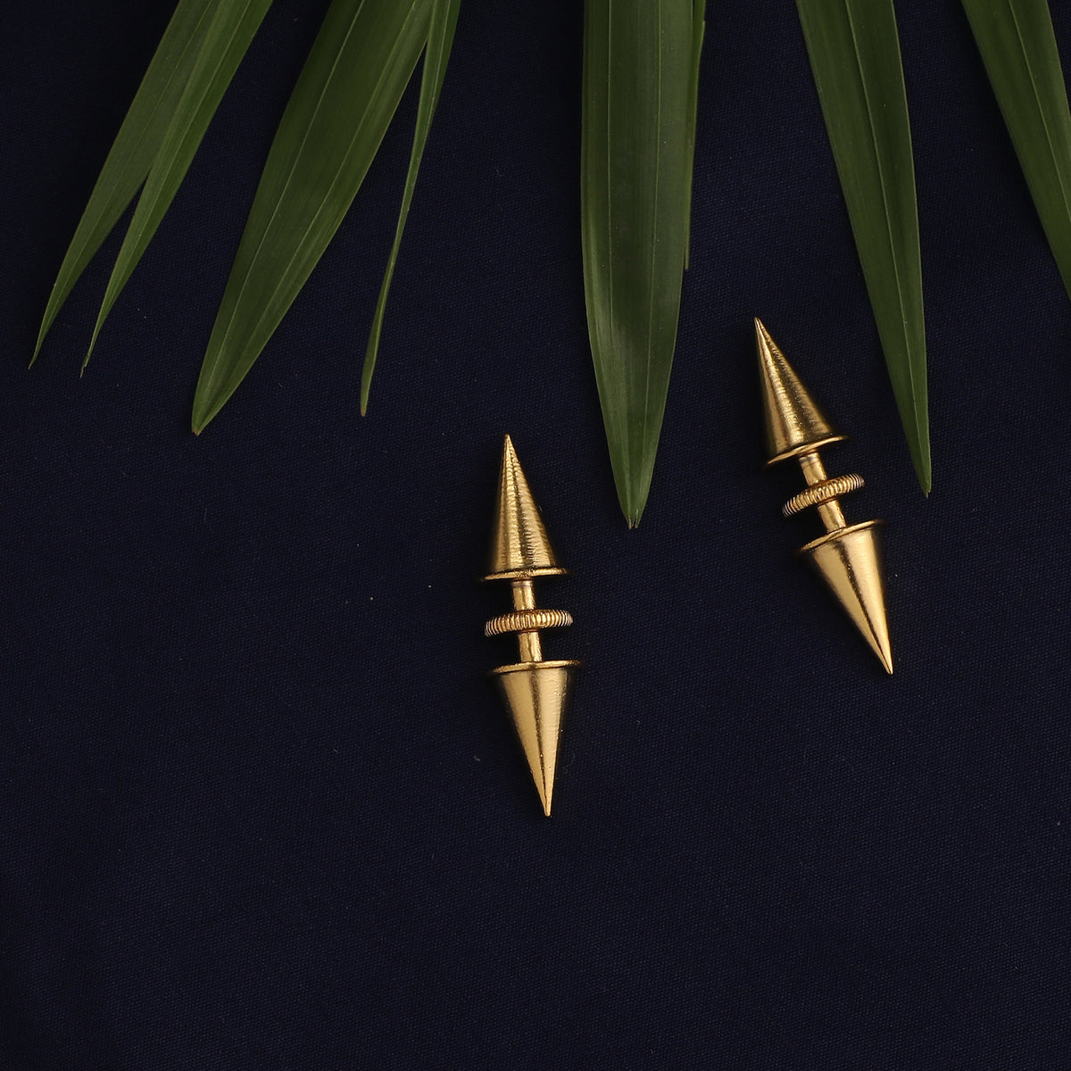 Trigono Gold Plated Tribal Earrings