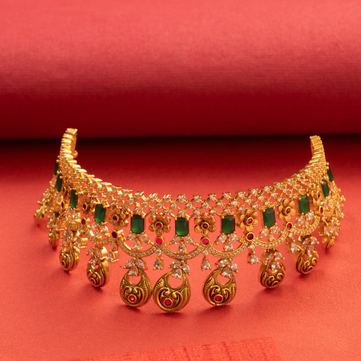 Isha Antique CZ Choker Set