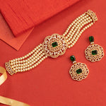 Floral Tassel Beads Choker Set