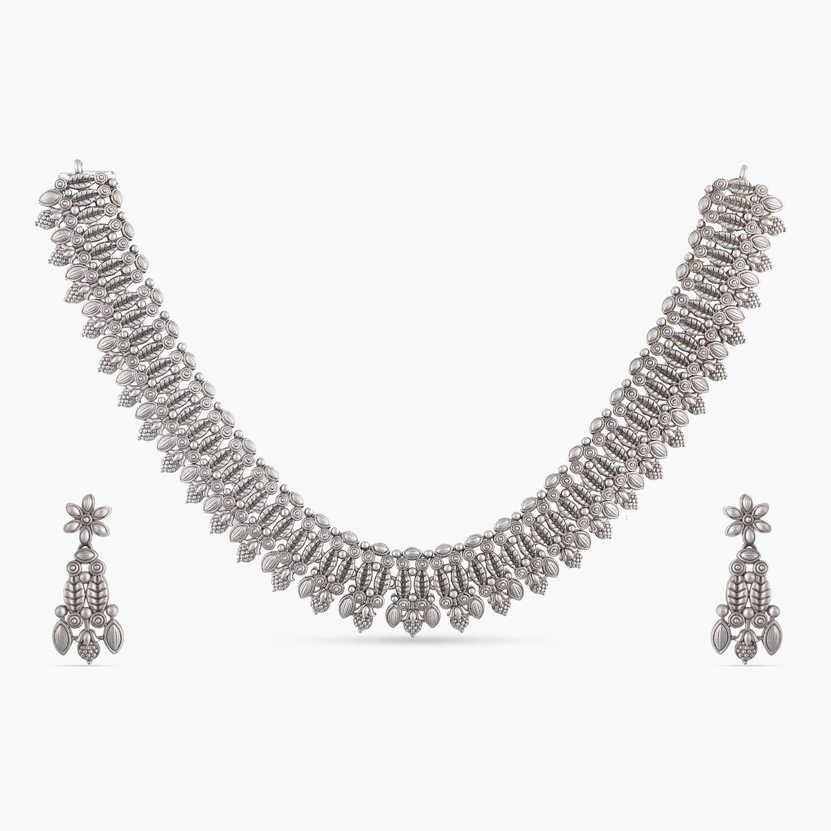 Charu Antique Silver Necklace Set