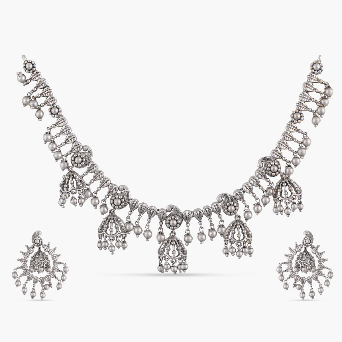 Ilina Antique Silver Necklace Set