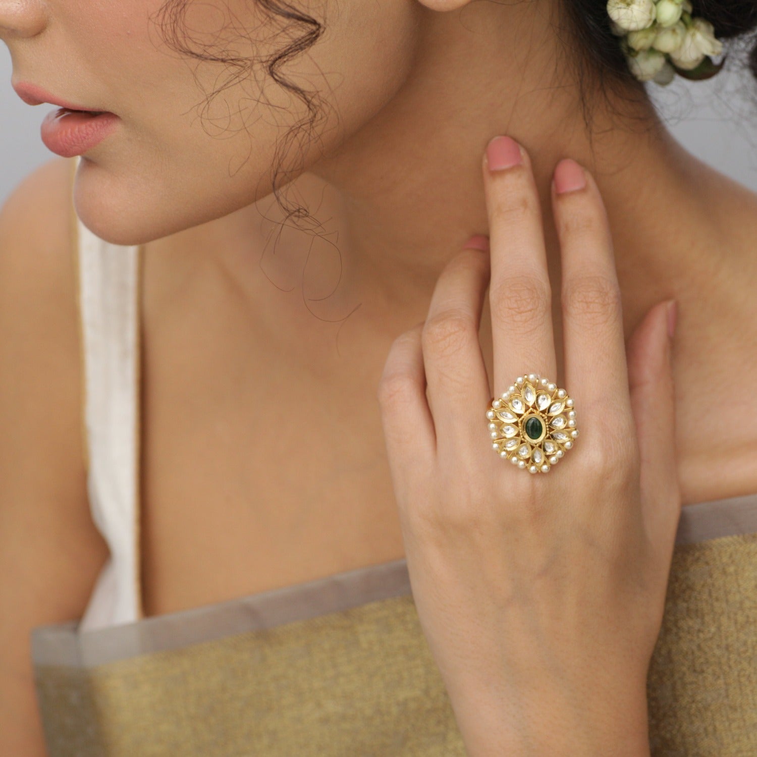 Buy Sharon Kundan Ring | Tarinika - Tarinika India