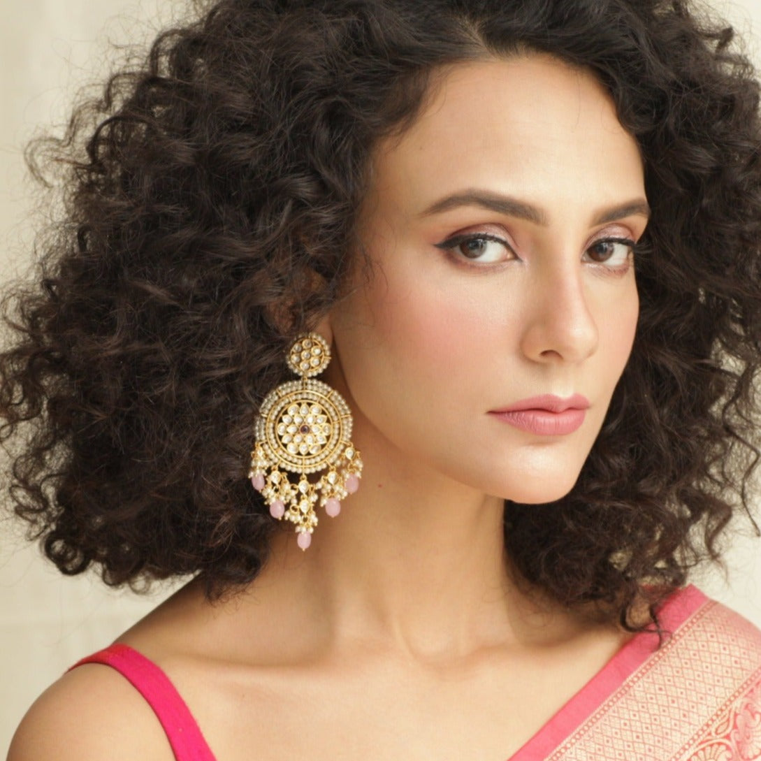 Bhavana Grand Kundan Chandbali Earrings