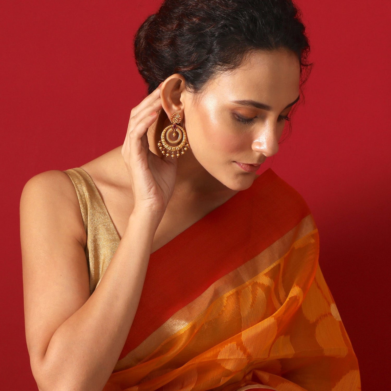 Kalpa Antique Chandbali Earrings