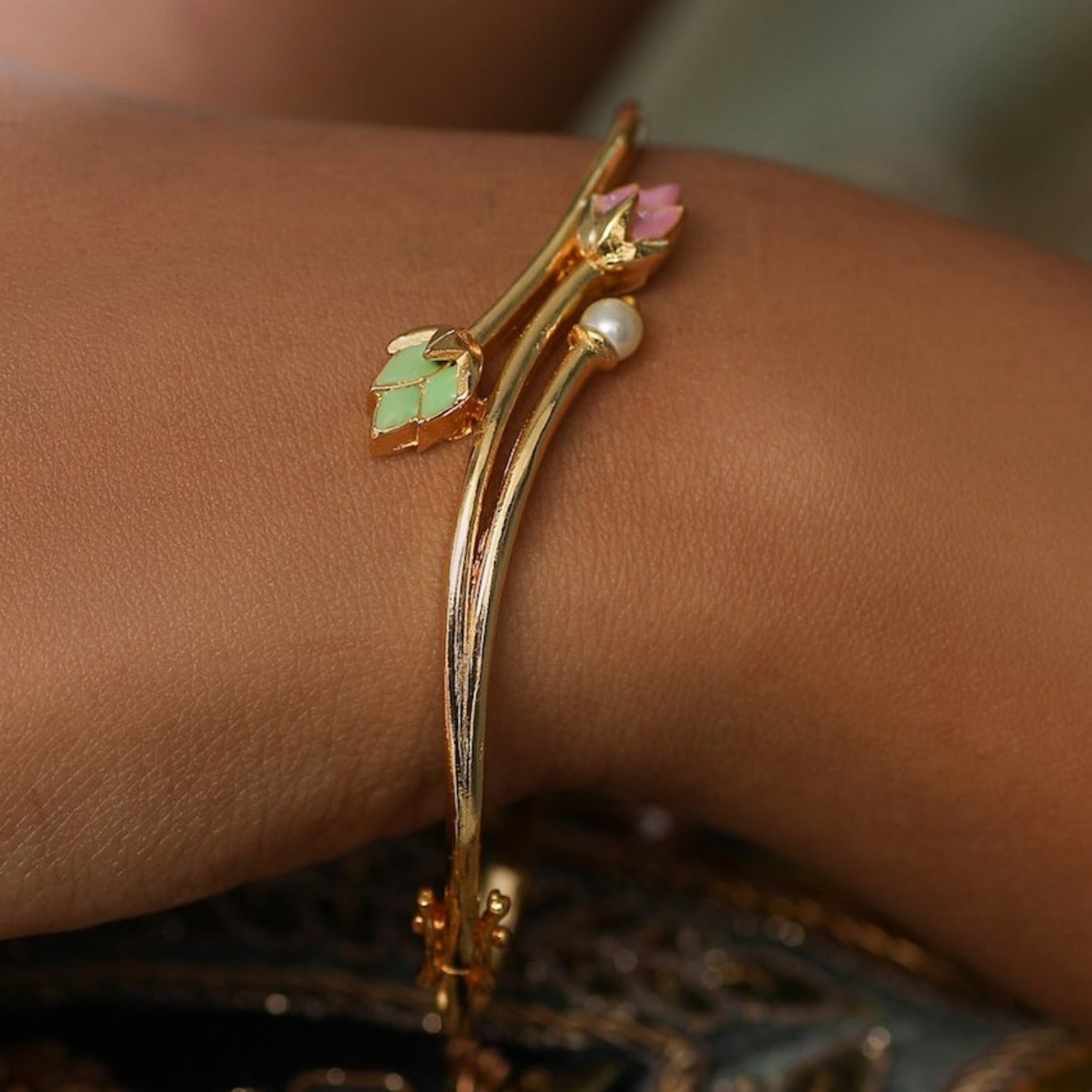 Jalaja Double Lotus Bud Bracelet 