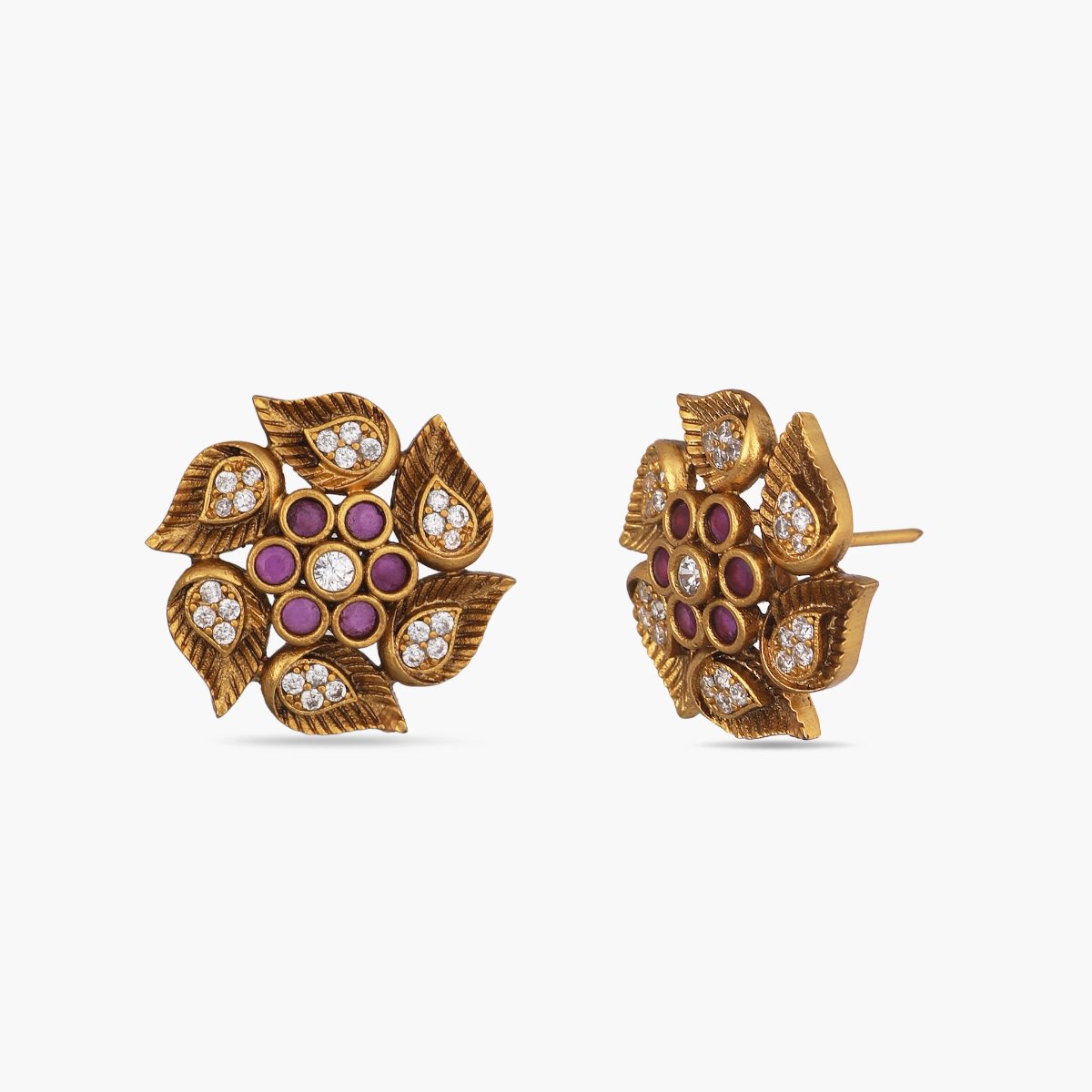 Embossed Golden Jhumka Style Earrings Jewelry 375JW10