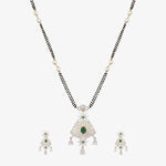 Safa Nakshatra CZ Black Beads Necklace Set