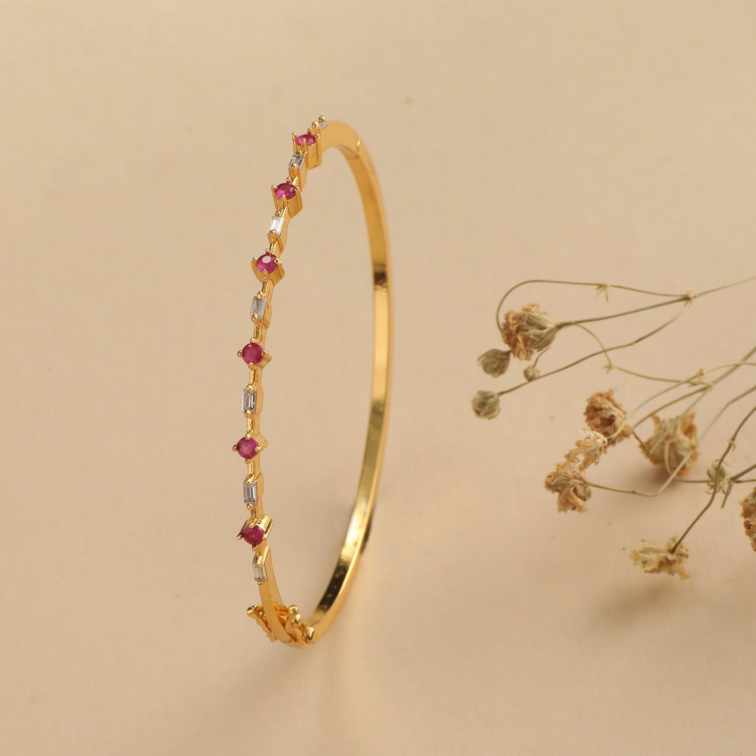 Glittering Simple Baguette CZ Bangles