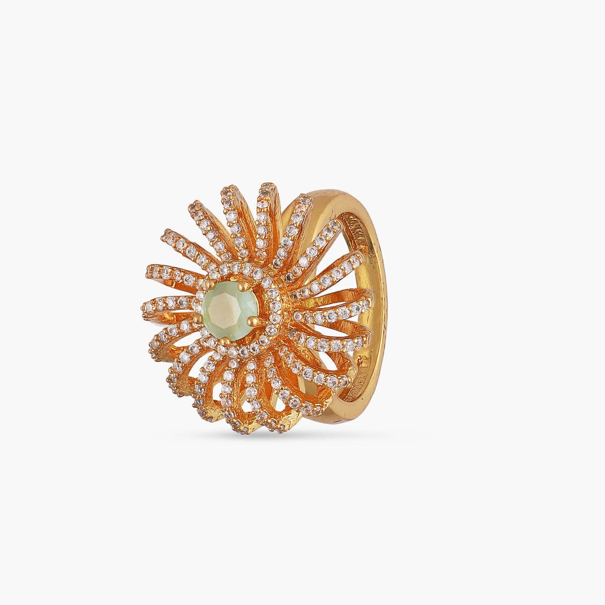 Jadau Cocktail Ring with Precious Gemstones in 22ct Gold GLR 001