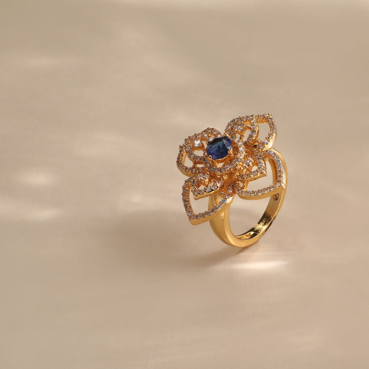 Avira Floral CZ Cocktail Ring