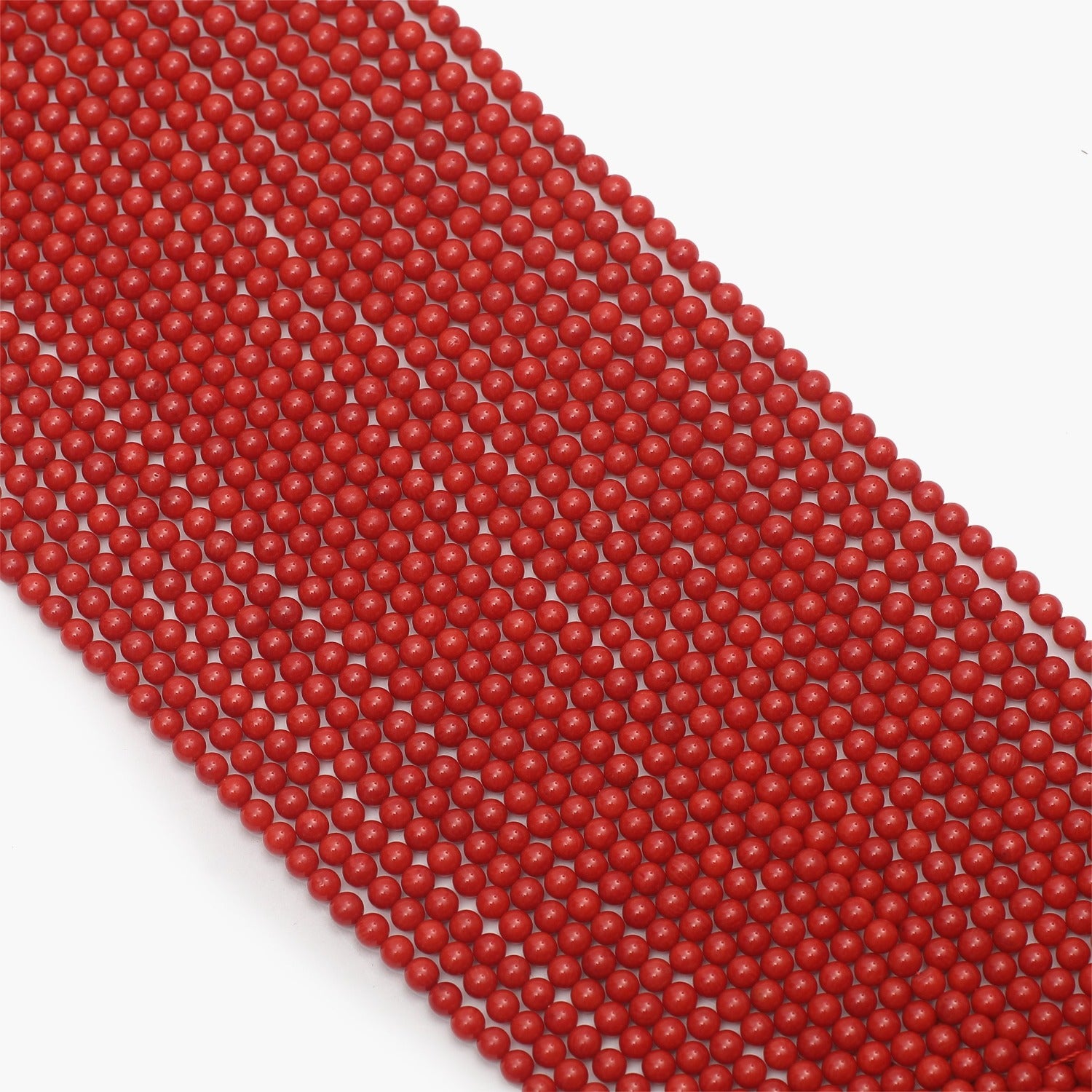 Taiwan Red Coral Semi Precious Gemstone Beads 5mm- Sold Per Strand