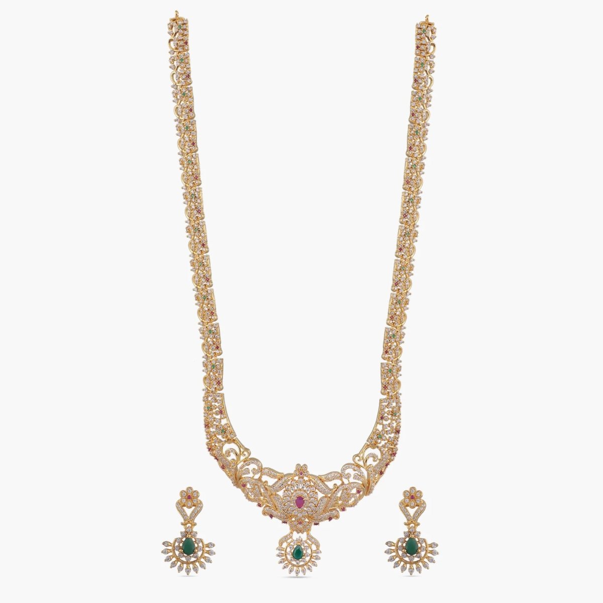 Deval Nakshatra CZ Long Necklace Set